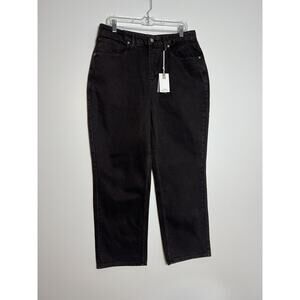Good American Good 90’s Duster Straight Jeans In Coffee 001 Color Size 14/32